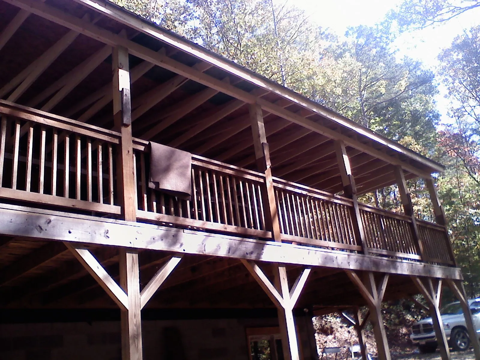 Timber framing under a new elevated porch and deck — Roof Leak Repair in Tampa by Roofing Brothers